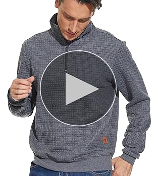 YuKaiChen Men's Long-Sleeve Quarter-Zip Casual Sweatshirt